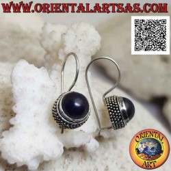 Hook silver earrings with...