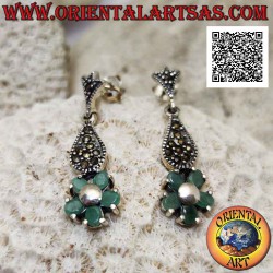 Silver earrings with 5...