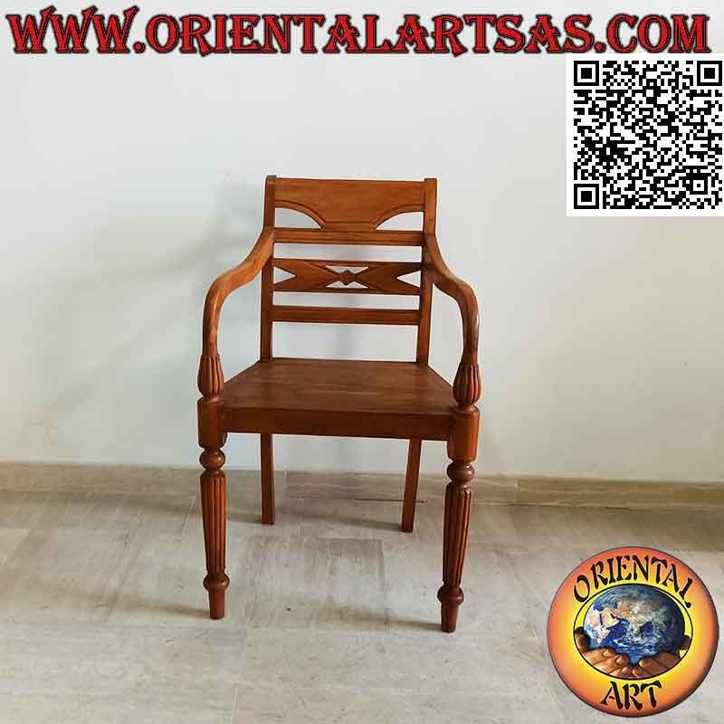 Sessel im Raffles-Stil mit Vollholzsitz aus Teakholz