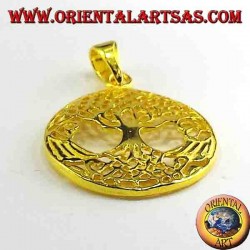 Arbre d'or vie pendentif en argent plaqué