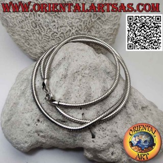 925 ‰ silver chain necklace, classic "snake" or mouse tail link (2.5 mm thick)