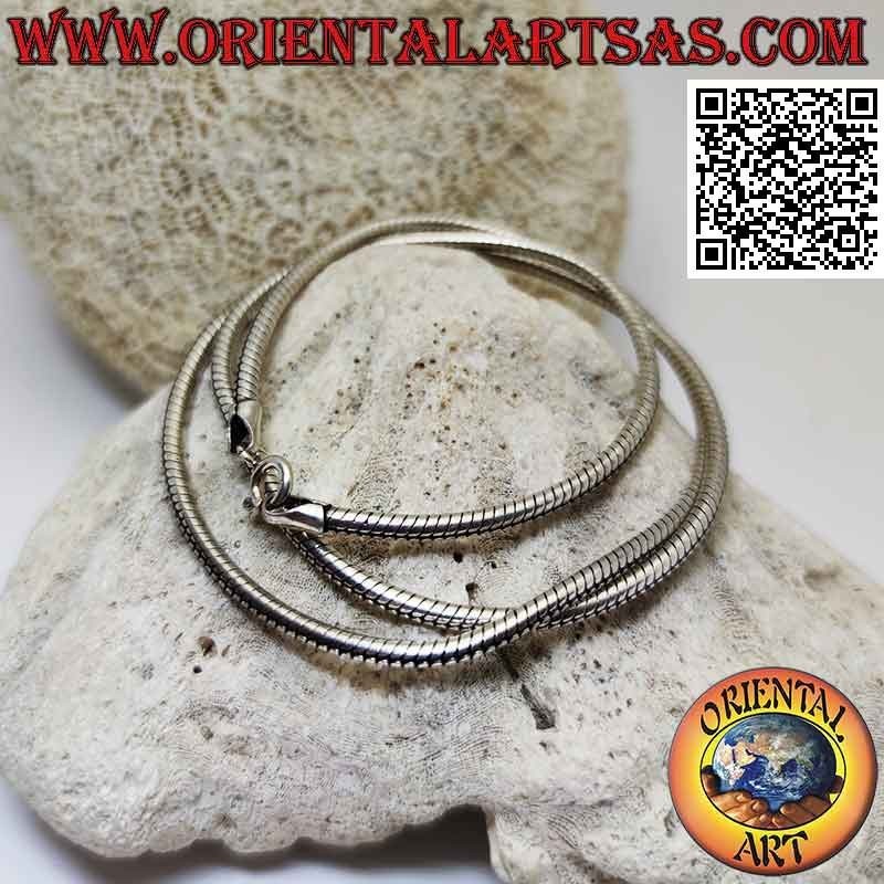 925 ‰ silver chain necklace, classic "snake" or mouse tail link (2.5 mm thick)