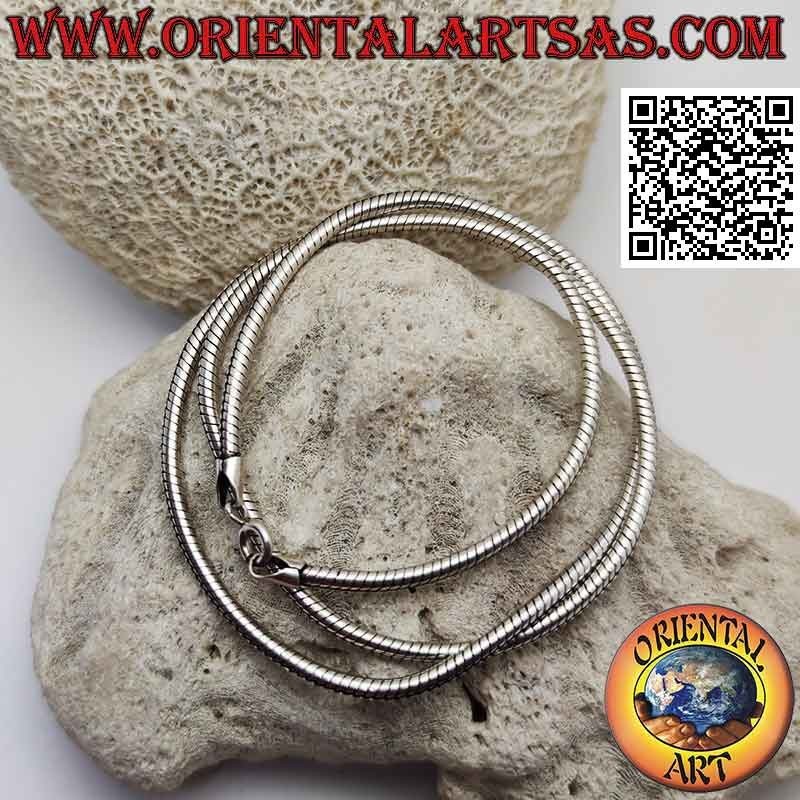 925 ‰ silver chain necklace, classic "snake" or mouse tail link (2.5 mm thick)