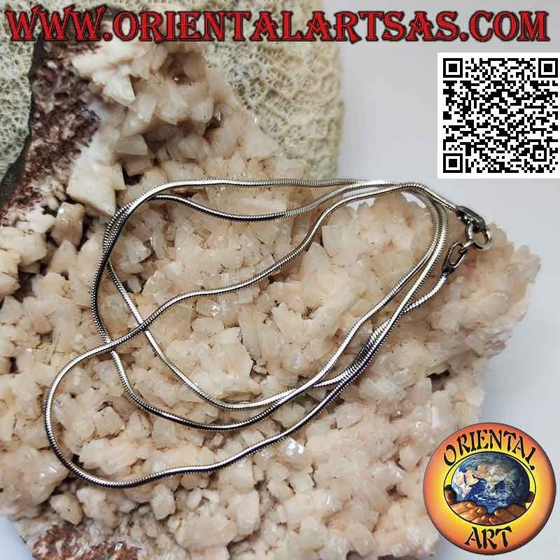 Collar de cadena de plata 925 ‰, eslabón clásico "serpiente" o cola de ratón (1,2 mm de grosor)