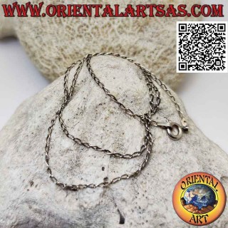 Collar de cadena de plata 925 ‰ con anillos ovalados curvos de 40 cm x 1,5 mm