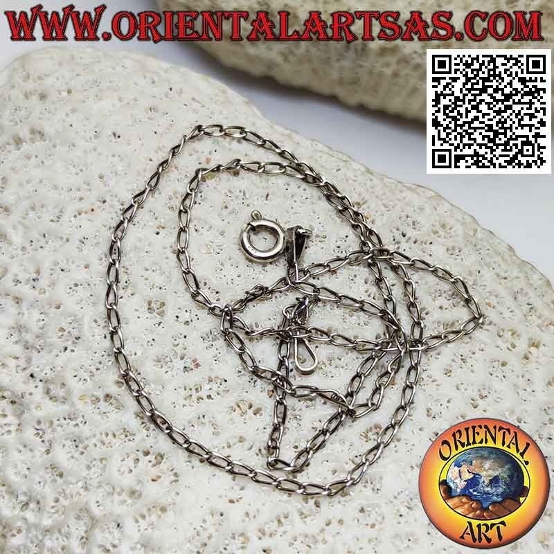 925 ‰ silver chain necklace with 40 cm x 1.5 mm curved oval rings