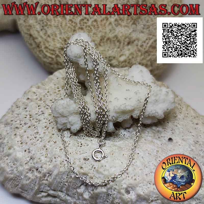 Collier chaîne en argent 925‰, avec petits anneaux ronds (1 mm d'épaisseur)