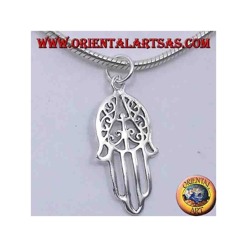 silver pendant, hand of Fatima