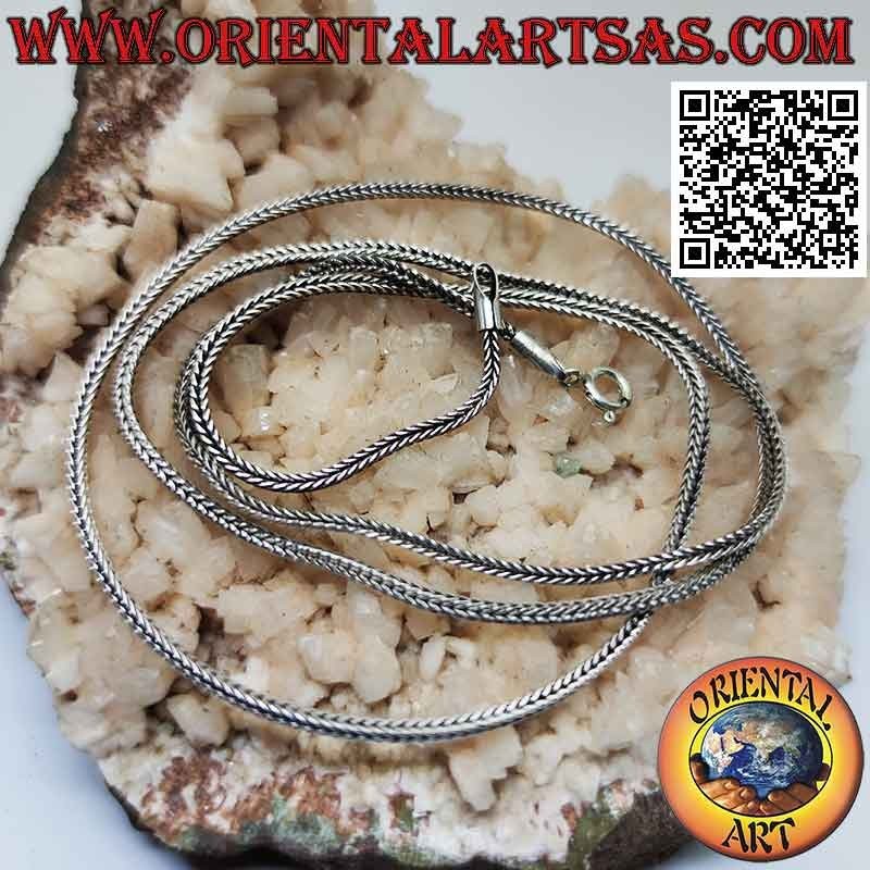 Indonesian "snake" link chain necklace in 925 ‰ silver (thickness 2 mm)