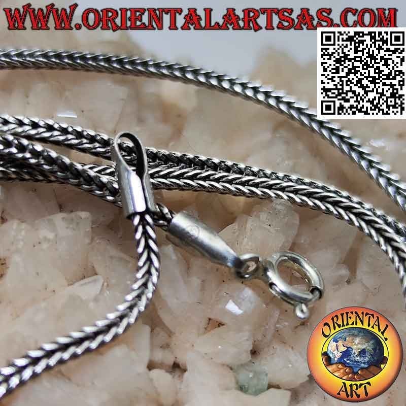 Collier chaine maillon "serpent" indonésien en argent 925‰ (épaisseur 2 mm)