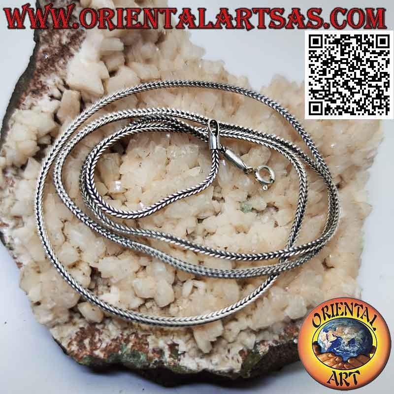 Collar de cadena de eslabones de "serpiente" de Indonesia en plata 925 ‰ (grosor 2 mm)