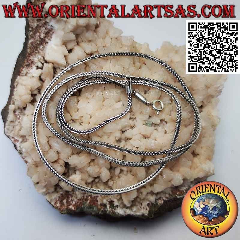 Indonesian "snake" link chain necklace in 925 ‰ silver (thickness 2 mm)