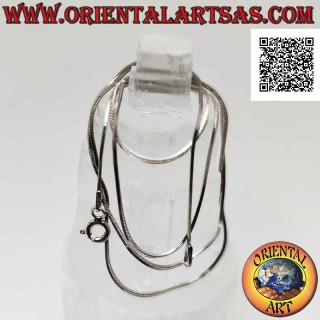 925 ‰ silver chain necklace with 50 cm x 1 mm square section "mouse tail" link