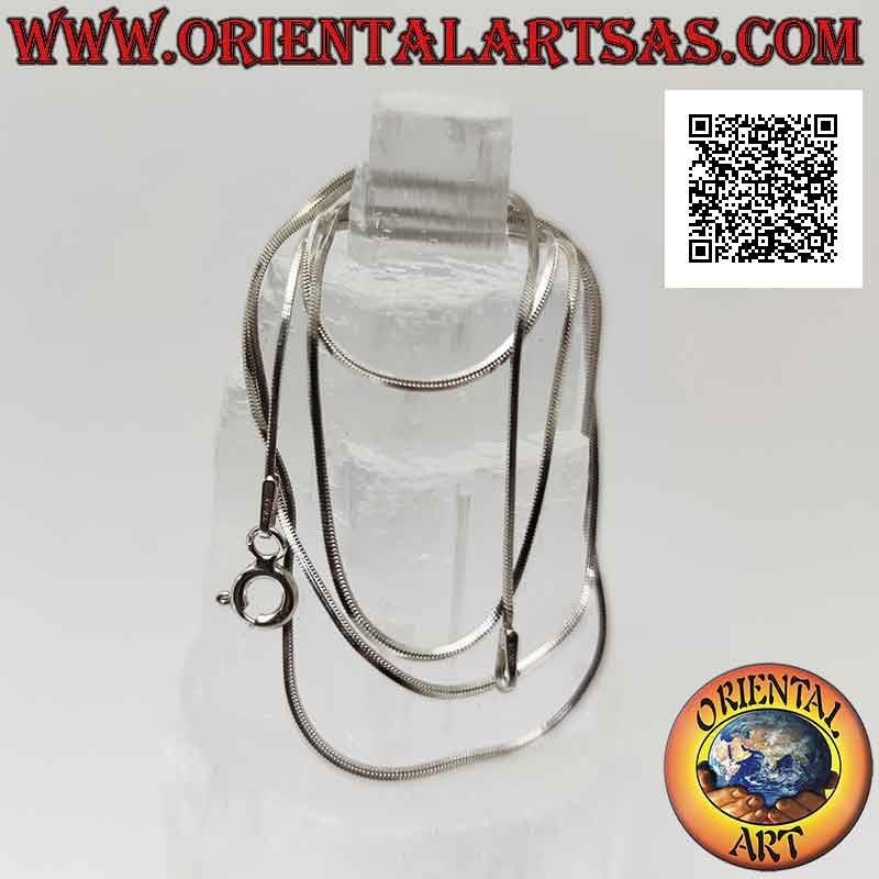 Collar de cadena de plata 925 ‰ con eslabón "cola de ratón" de sección cuadrada de 50 cm x 1 mm