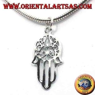 colgante de plata, mano de Fátima