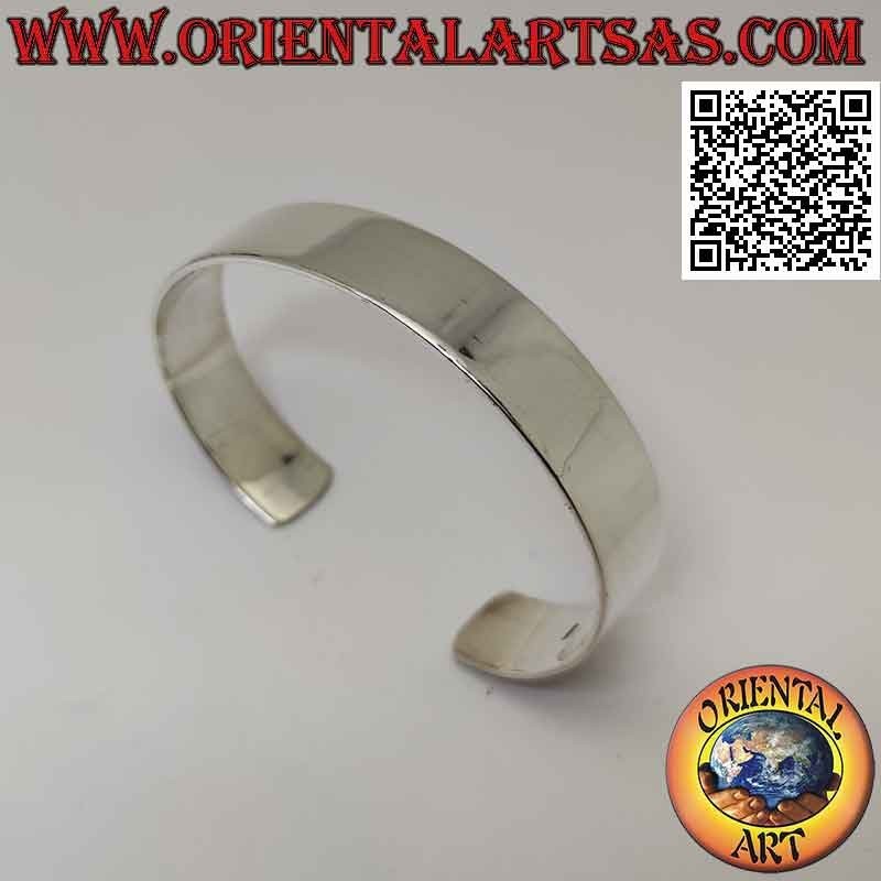 Bracciale rigido in argento 925‰ largo e liscio da 14 mm