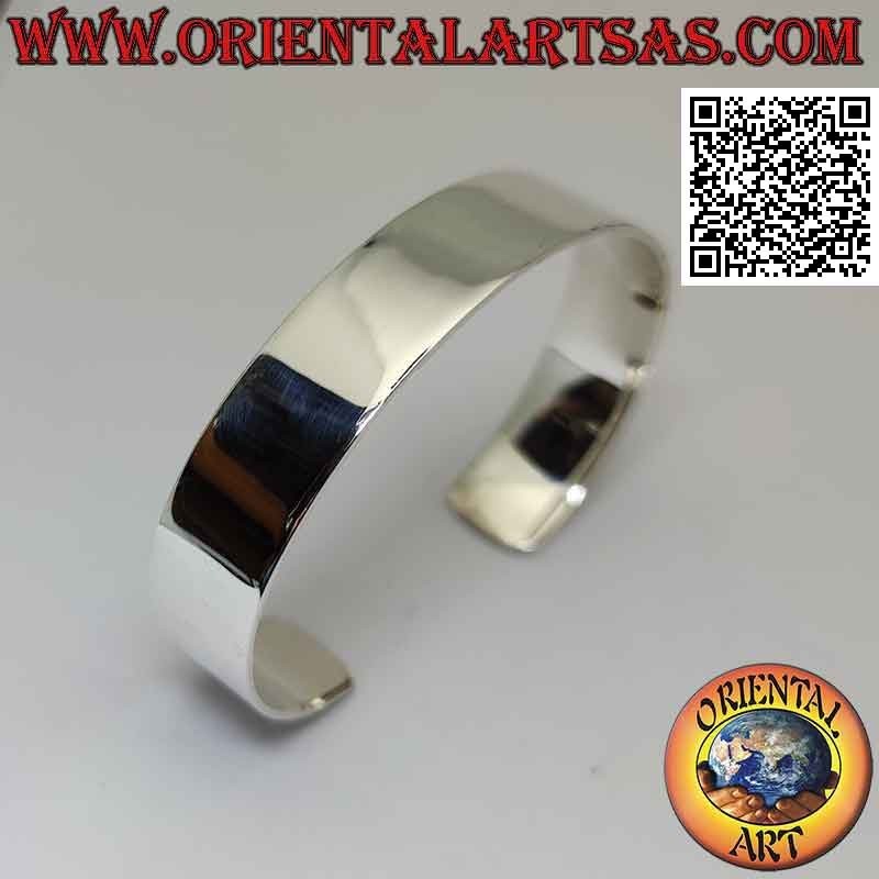 Bracciale rigido in argento 925‰ largo e liscio da 14 mm