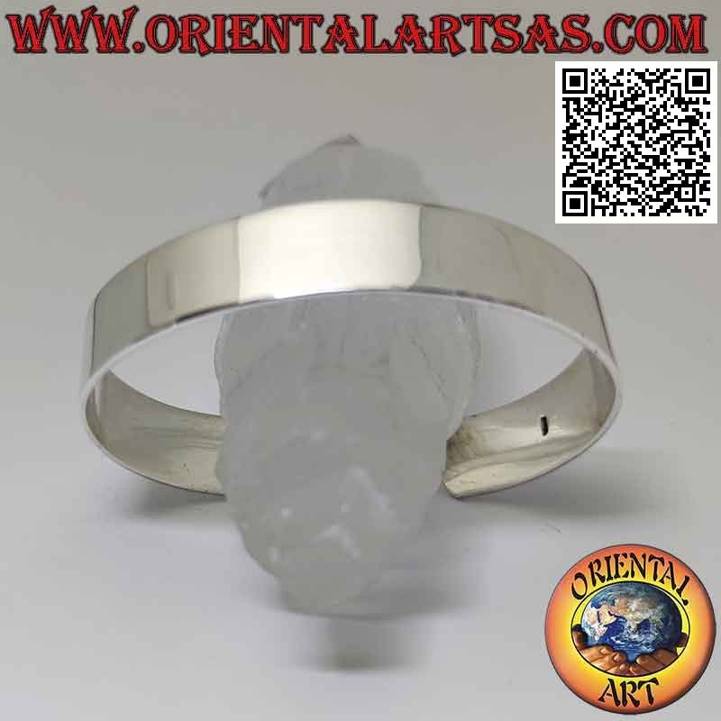 14 mm breites und glattes 925er Silber starres Armband