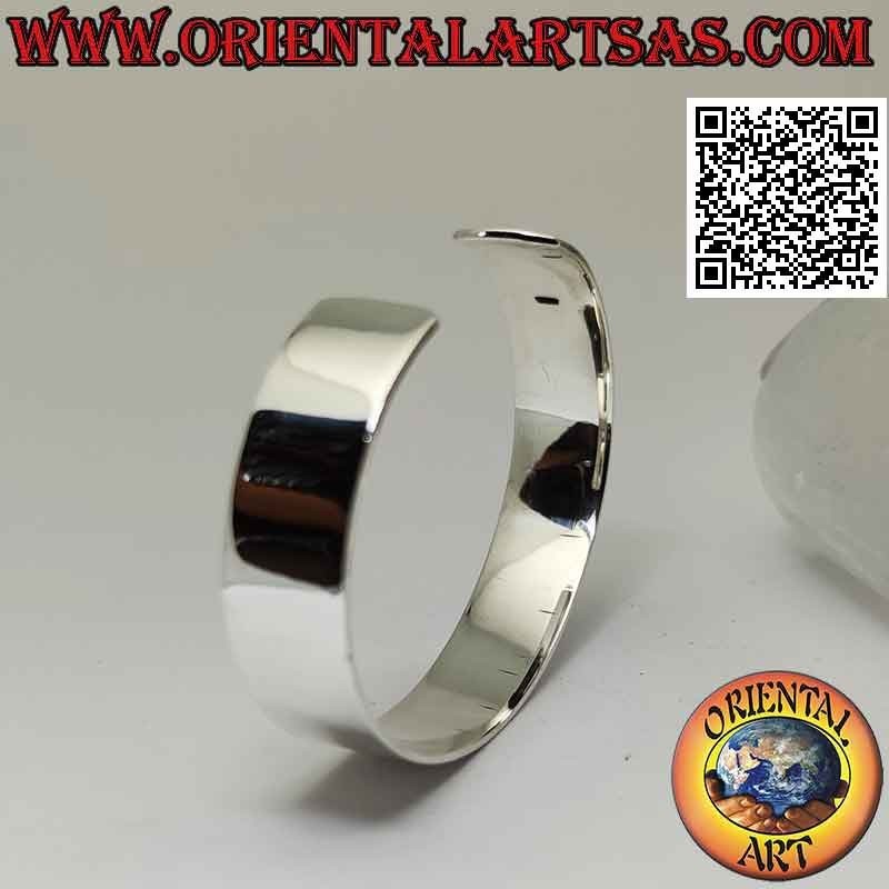 Pulsera rígida de plata argento 925 de 14 mm de ancho y lisa