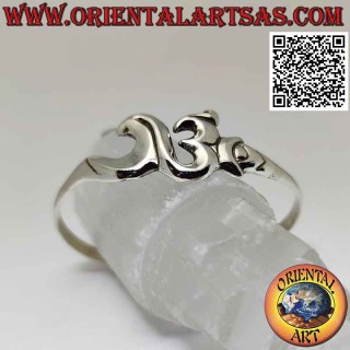 Pulsera rígida lisa de plata 925 ‰ con forma de sílaba sánscrita "ॐ" Oṃ
