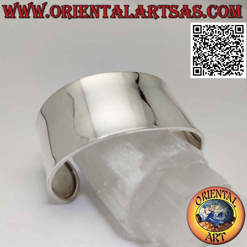 Brazalete en plata 925 ‰ de 30 mm de ancho y liso