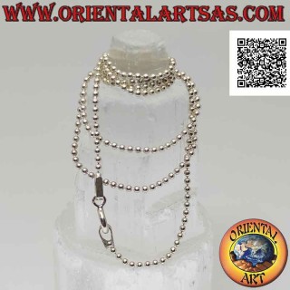 Collana catenina in argento 925 ‰ con maglia a palline medie (spessore 1,5 mm)