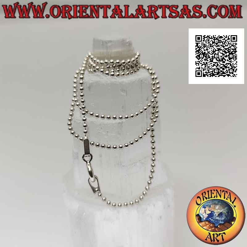Collana catenina in argento 925 ‰ con maglia a palline medie (spessore 1,5 mm)