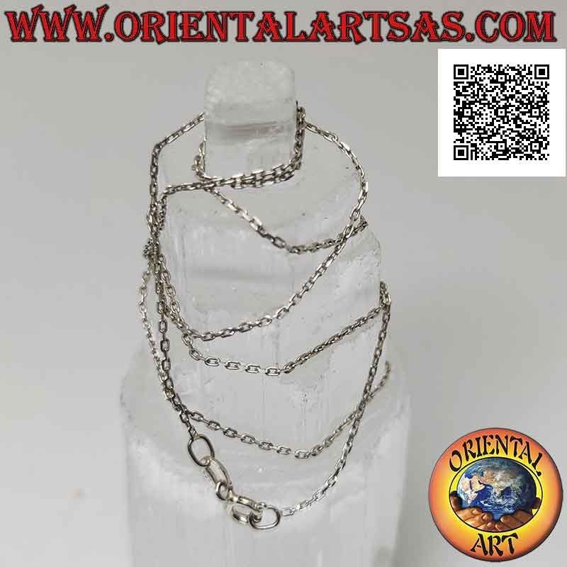 Collana catenina in argento 925 ‰ ad anellini ovali diamantati da 60 cm x 1 mm