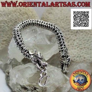 Bracciale Argento 925 Drago Intrecciato 20cm | Oriental Art