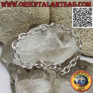 925 ‰ silver chain bracelet with oval rings and 20 cm S-shaped clasp