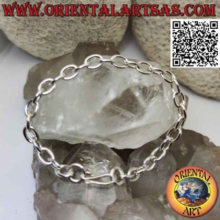 925 ‰ Silberkettenarmband mit ovalen Ringen und 18 cm S-Schließe