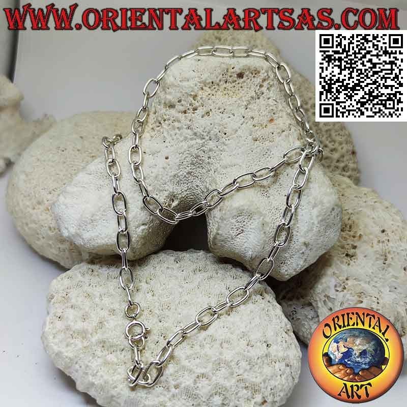 Collana in argento 925 ‰ ad anelli ovali classici da 56 cm x 5 mm