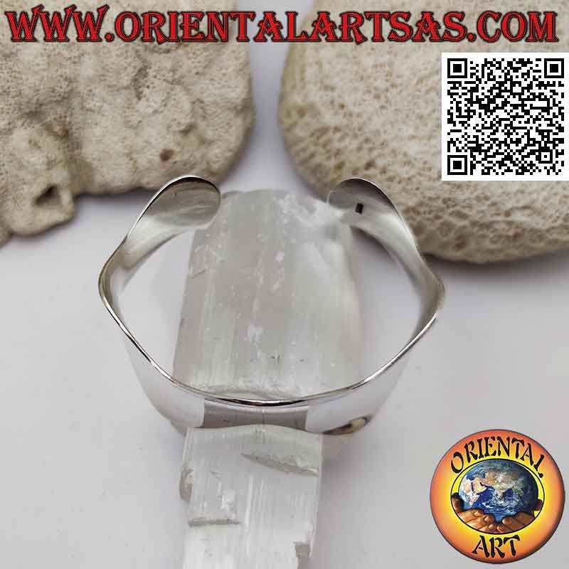 Bangle in 925 ‰ silver smooth and wide 14 mm wavy (22 mm)