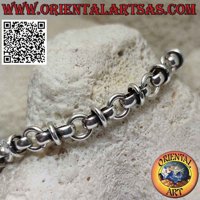 925 ‰ silver bracelet with 21 cm intersecting rings chain