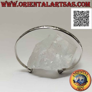 Starres Armband in 925 ‰ Silber abstrakte geometrische Gravuren und Endkugel