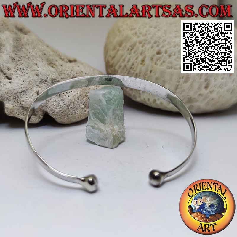 Starres Armband in 925 ‰ Silber Astralgravuren und Endkugel