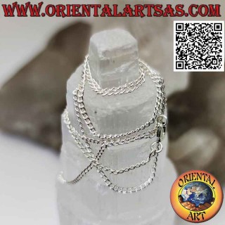 925 ‰ silver chain necklace with 55 cm flat round rings