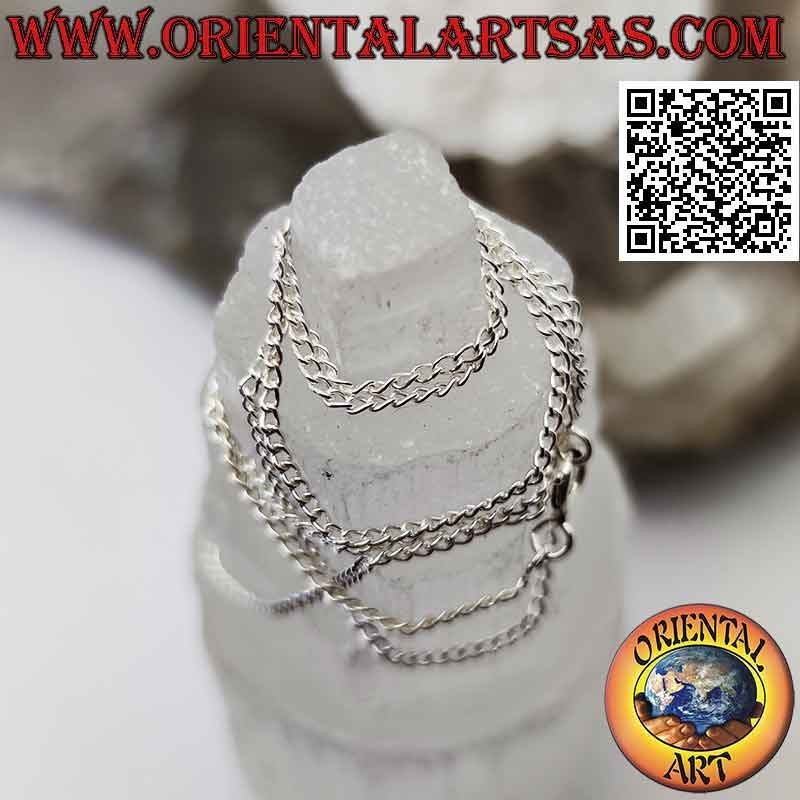 Collier chaîne en argent 925 avec anneaux ronds plats de 55 cm