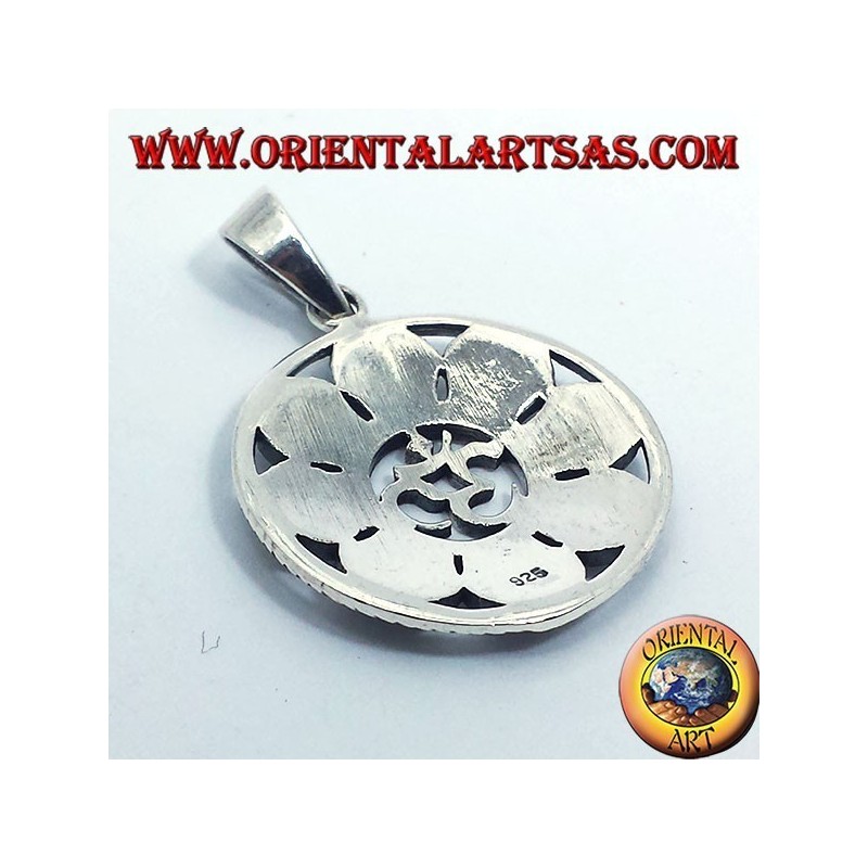 silver pendant Om with the eight Auspicious Symbols