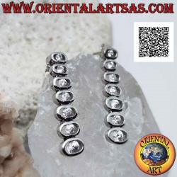 Pendientes de plata fila de...