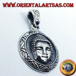 Silver pendant buddha face
