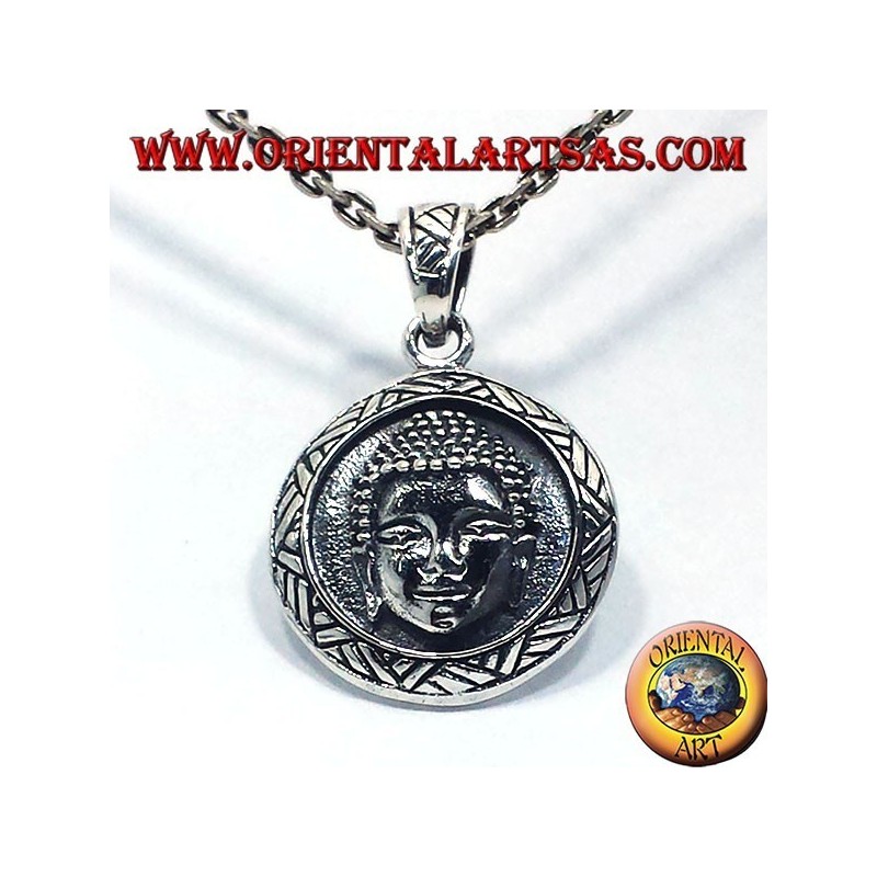 Pendentif argent face buddha
