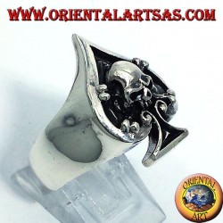 Ace of spades mit Schädel, Silberring