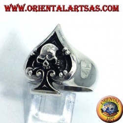 Ace of spades mit Schädel, Silberring