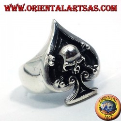 Ace of spades mit Schädel, Silberring