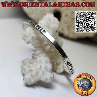Bracciale rigido in argento 925‰ piatto liscio con geroglifici incisi