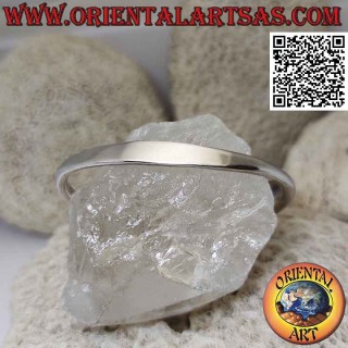 Starres Armband in 925 ‰ Silber röhrenförmig glatt auf der Vorderseite gequetscht
