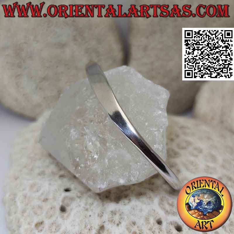 Starres Armband in 925 ‰ Silber röhrenförmig glatt auf der Vorderseite gequetscht