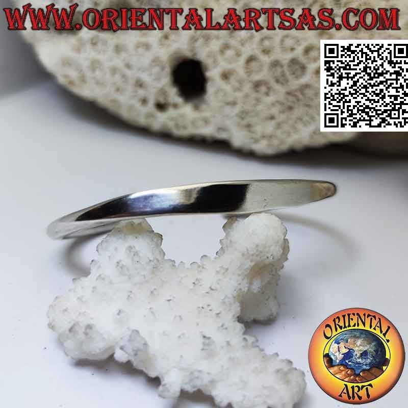 Starres Armband in 925 ‰ Silber röhrenförmig glatt auf der Vorderseite gequetscht