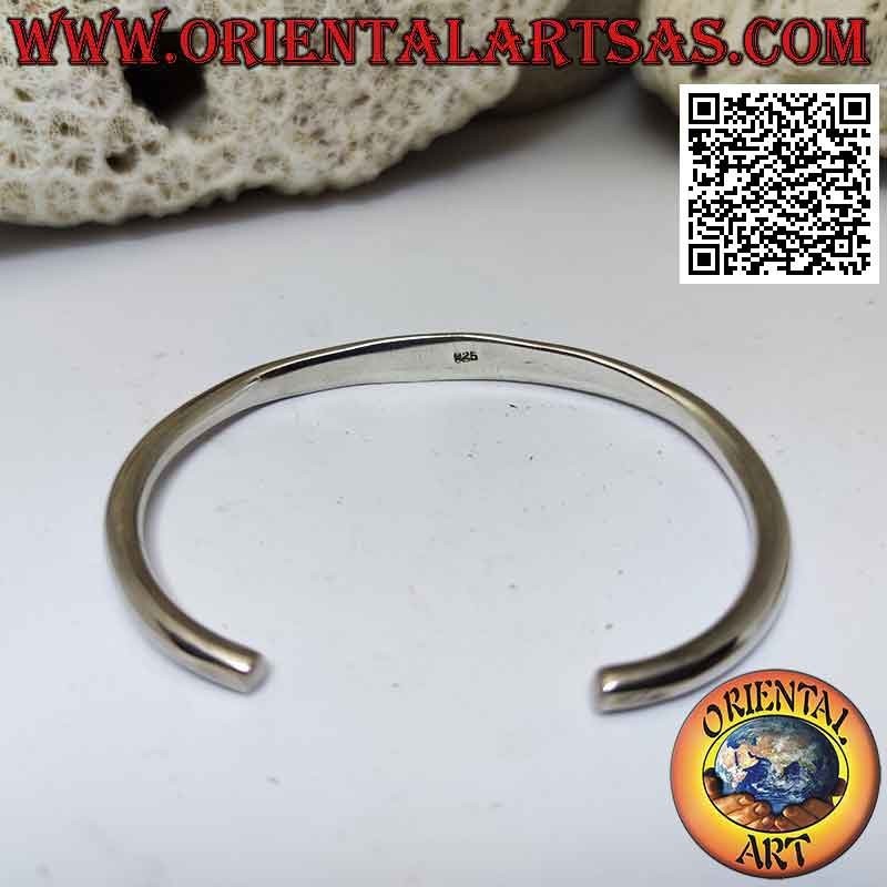 Starres Armband in 925 ‰ Silber röhrenförmig glatt auf der Vorderseite gequetscht